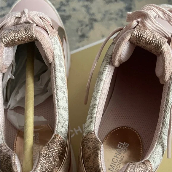 Michael Kors Women's Blush and Metallic Sneakers - Picture 4 of 7